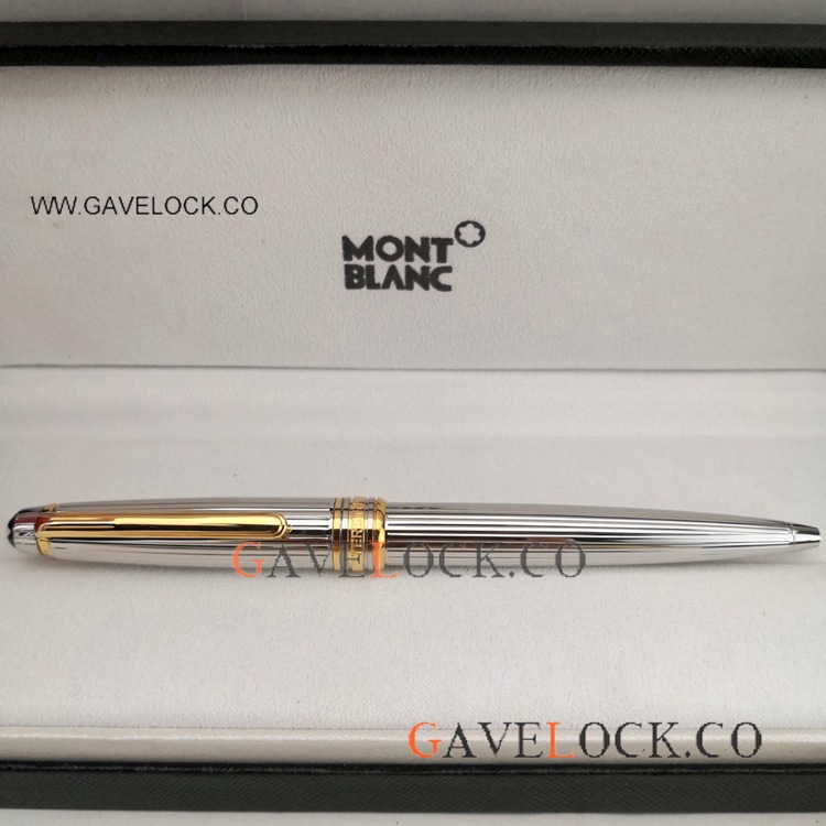 Best Copy Mont Blanc Meisterstuck Ballpoint Pen Silver Vertical Style